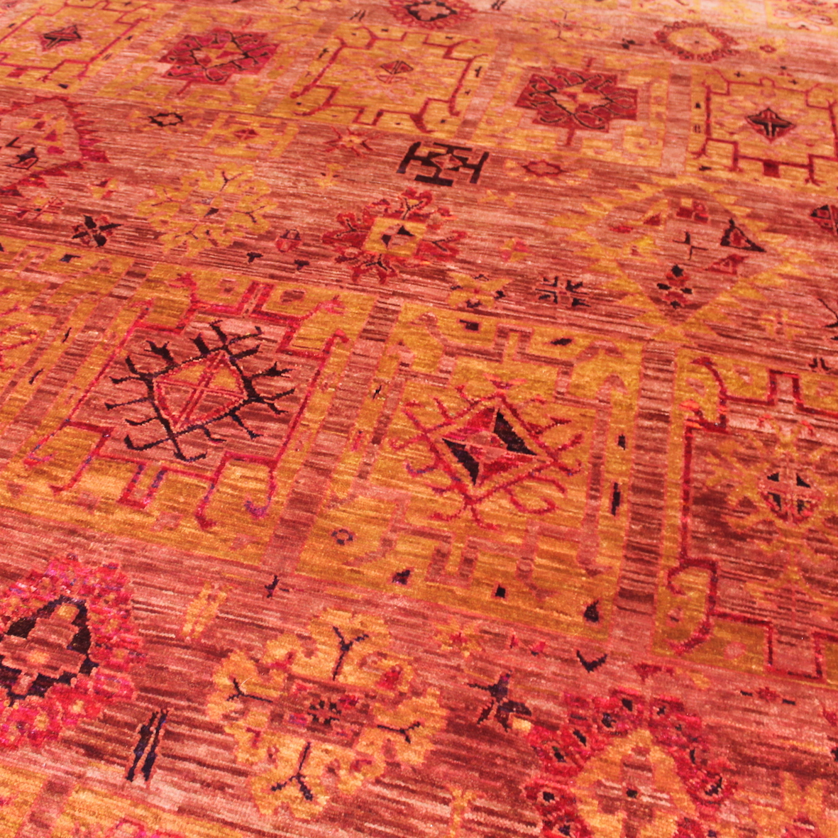 Traditional red silk rug